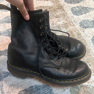 Dr. Martens Black Leather Combat Boots Sz US L 10 / 8 UK
